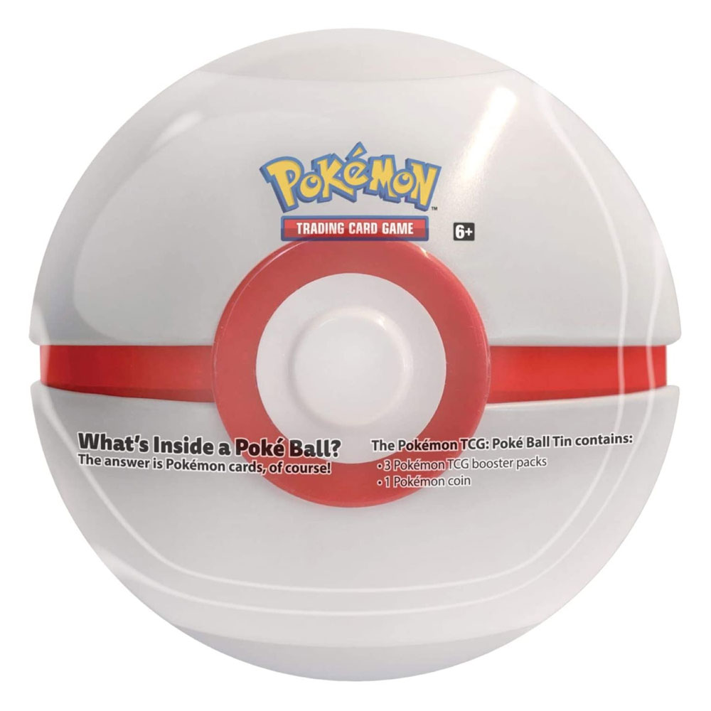 Pokemon Spring 2021 Collectors Poke Ball Tin - PREMIER BALL (3 packs & 1 Coin)