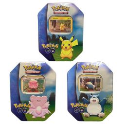 Pokemon GO 2022 Collectible Sealed Tins - SET OF 3 (Blissey, Pikachu & Snorlax)