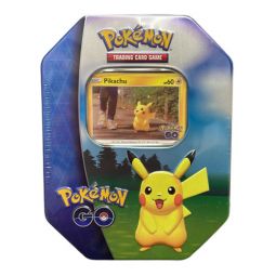 Pokemon GO 2022 Collectible Sealed Tin - PIKACHU (4 Packs, 2 Foils & 1 Sticker Sheet)
