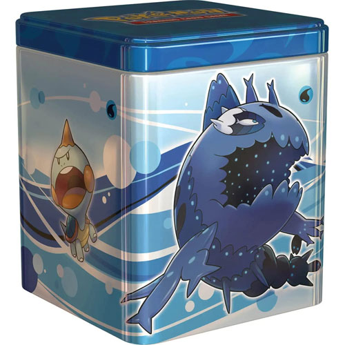 Pokemon 2022 Collectors Stacking Tin - WATER TIN (Blue)(3 Packs & 1 Coin)