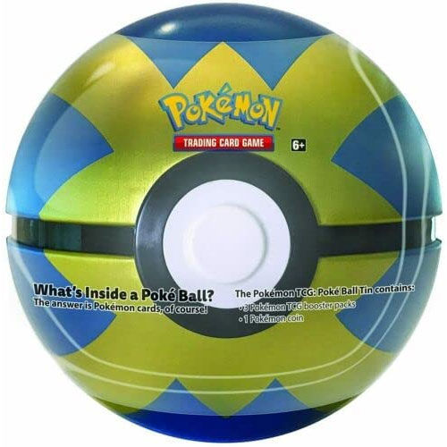 Pokemon Spring 2022 Collectors Poke Ball Tin - QUICK BALL (3 packs & 1 Coin)