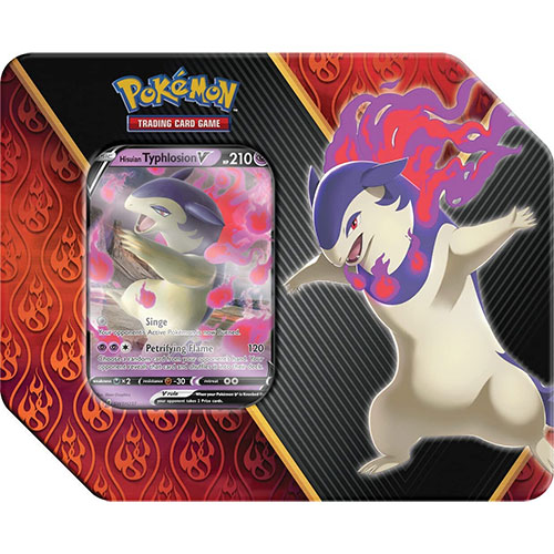 Pokemon 2022 Divergent Powers Collectible Sealed Tin - HISUIAN TYPHLOSION V (5 Packs & 1 Foil)