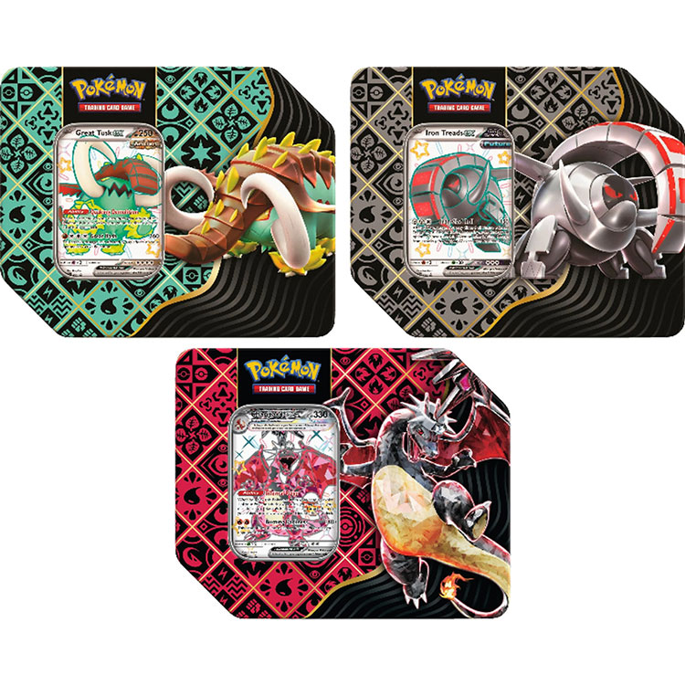 Pokemon 2024 Paldean Fates EX Collectors Tins - SET OF 3 [Charizard, Great Tusk & Iron Treads]