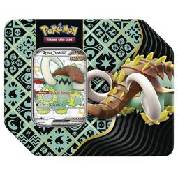 Pokemon 2024 Paldean Fates Collectors Tin - SHINY GREAT TUSK EX [1 shiny foil & 5 Packs]
