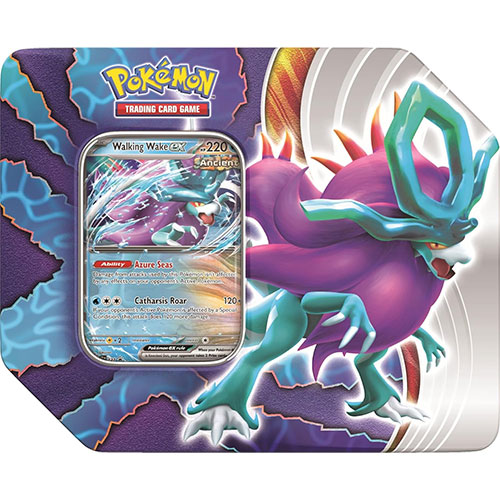 Pokemon 2024 Paradox Clash Collectors Tin - WALKING WAKE EX [1 foil promo & 5 Booster Packs]