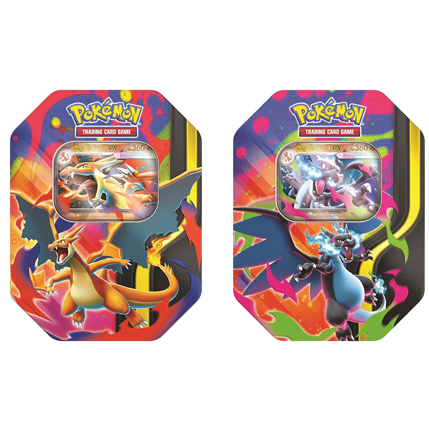 Pokemon 2026 Collectors Tins - SET OF 2 MEGA CHARIZARD TINS (X & Y)