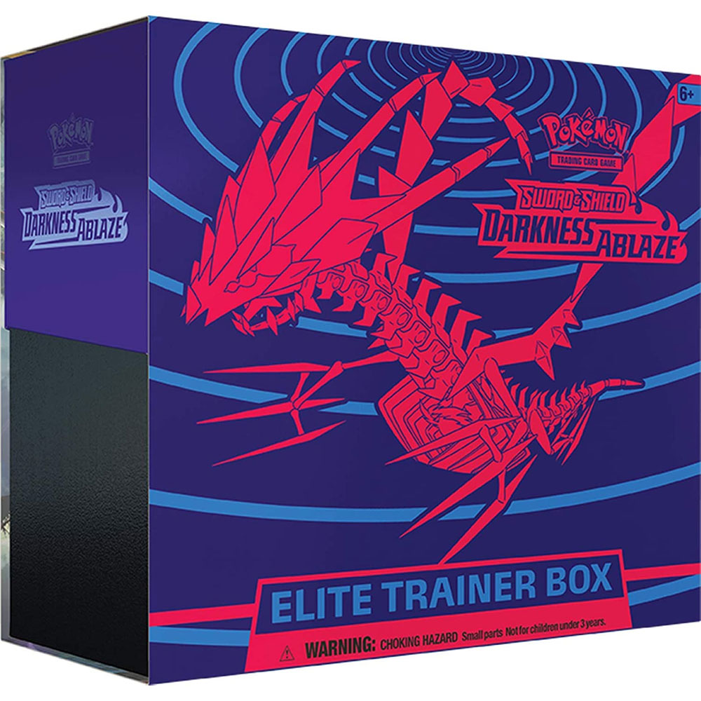 Pokemon Sword & Shield Elite Trainer Box - DARKNESS ABLAZE (8 Packs, Energy Cards, Sleeves & More): BBToyStore.com - Toys, Plush, Trading Cards, Action Figures & Games online retail store shop sale Pokemon Sword & Shield Elite Trainer Box - DARKNESS ABLAZE (8 Packs, Energy Cards, Sleeves & More): BBToyStore.com - Toys, Plush, Trading Cards, Action Figures & Games online retail store shop sale