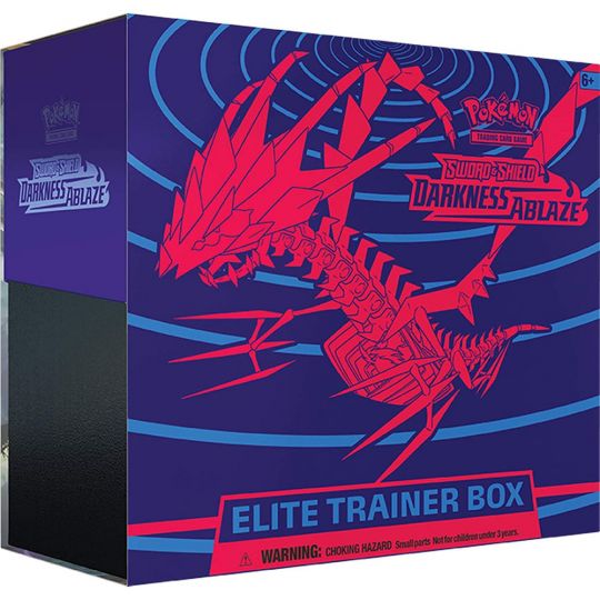 Pokemon Sword & Shield Elite Trainer Box - DARKNESS ABLAZE (8 Packs, Energy Cards, Sleeves & More): BBToyStore.com - Toys, Plush, Trading Cards, Action Figures & Games online retail store shop sale Pokemon Sword & Shield Elite Trainer Box - DARKNESS ABLAZE (8 Packs, Energy Cards, Sleeves & More): BBToyStore.com - Toys, Plush, Trading Cards, Action Figures & Games online retail store shop sale