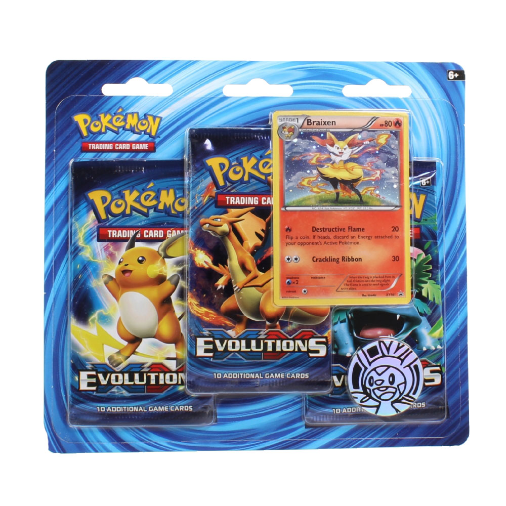 Pokemon Cards - XY Evolutions - BLISTER PACK (3 Boosters & 1 Braixen Foil)