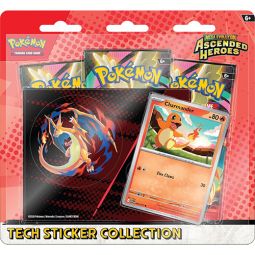 Pokemon Mega Evolution Ascended Heroes - CHARMANDER TECH STICKER COLLECTION [3 Packs & More]