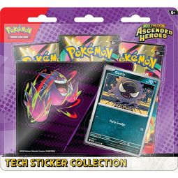 Pokemon Mega Evolution Ascended Heroes - GASTLY TECH STICKER COLLECTION [3 Packs & More]