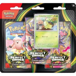 Pokemon Mega Evolution Perfect Order - CHIKORITA BLISTER PACK [3 Packs & 1 Foil]