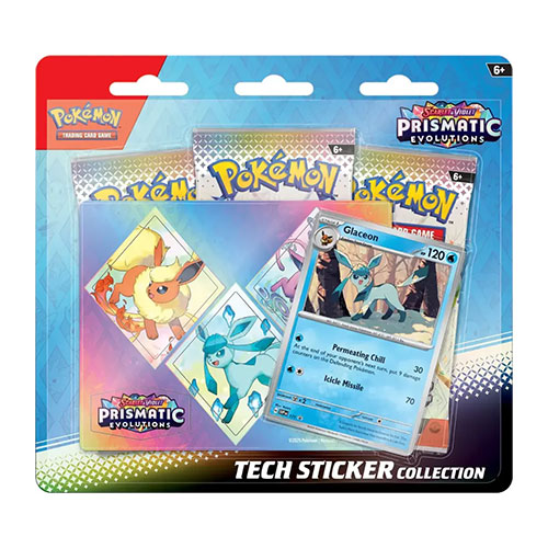 Pokemon S&V: Prismatic Evolutions - GLACEON TECH STICKER COLLECTION [3 Packs & More]