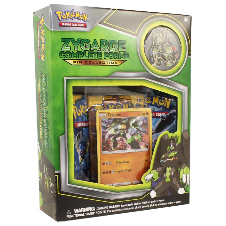 Pokemon Cards - ZYGARDE COMPLETE FORME Pin Collection (3 Boosters, 1 Pin, 1 Foil)
