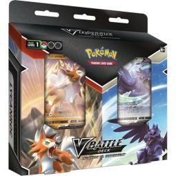 Pokemon Card Game - V Battle Decks - LYCANROC vs. CORVIKNIGHT (Two 60-Card Decks, Coins, Deck Boxes)
