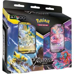 Pokemon Trading Cards - V Battle Decks - ZERAORA vs. DEOXYS (Two 60-Card Decks, Coins, Deck Boxes)