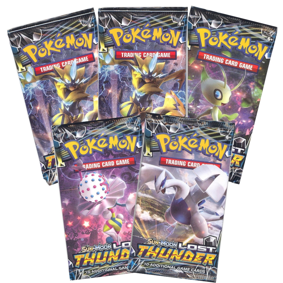 Pokemon Cards - Sun & Moon Lost Thunder - Booster Packs (5 Pack Lot)