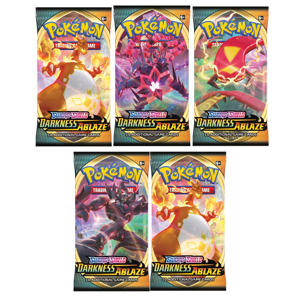 Pokemon Cards - Sword & Shield: Darkness Ablaze - BOOSTER PACKS (5 Pack Lot)