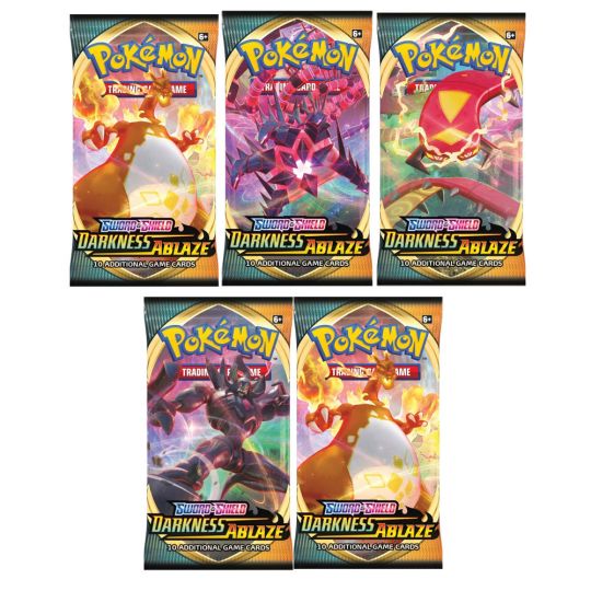 10 DARKNESS ABLAZE Booster Pack Lot Factory Sealed From Box Pokemon Cards 