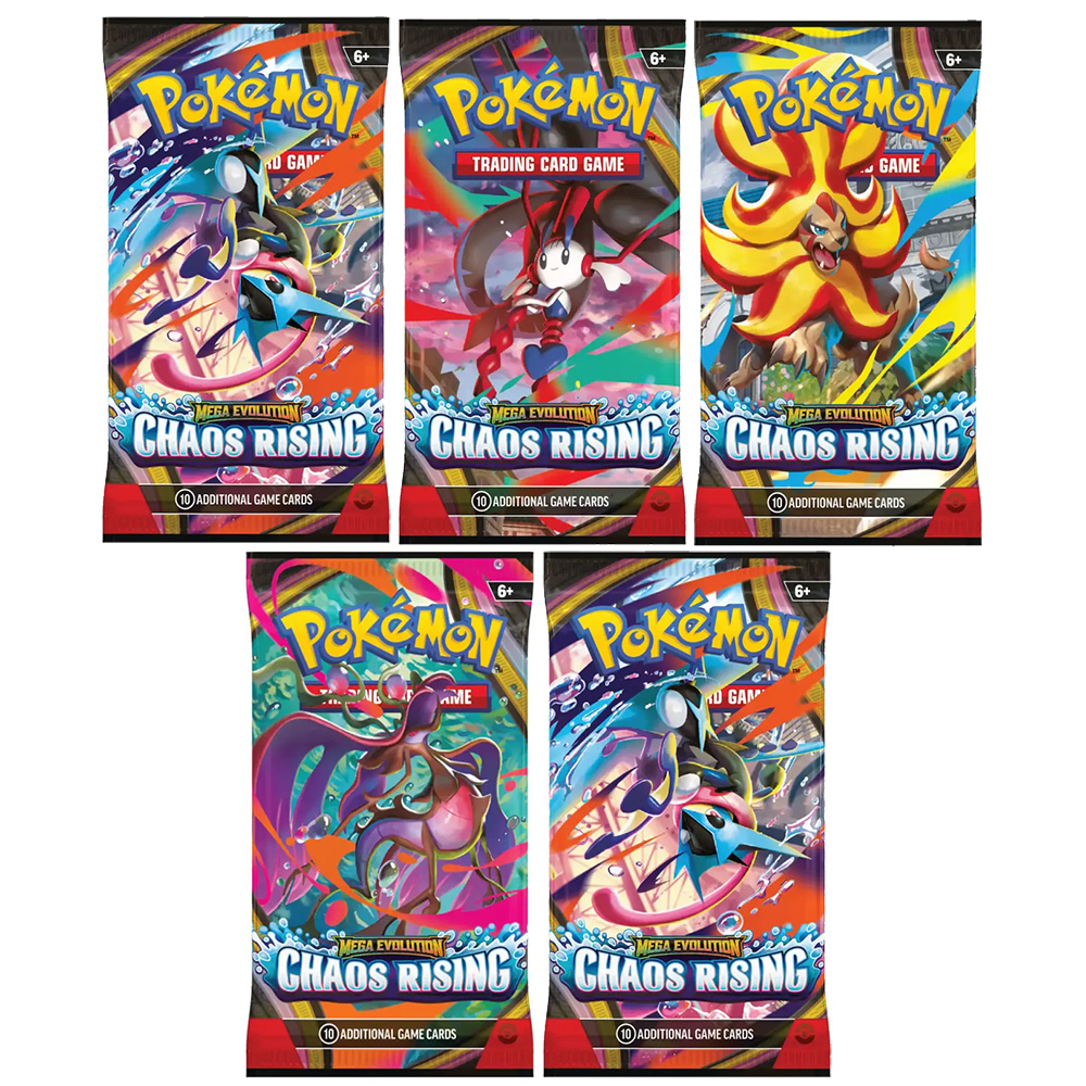 Pokemon Cards - Mega Evolution Chaos Rising - BOOSTER PACKS [5 Pack Lot]