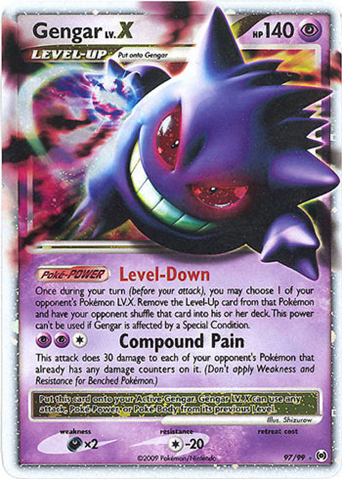 Pokemon Card - Arceus 97/99 - GENGAR Lv.X (holo-foil)