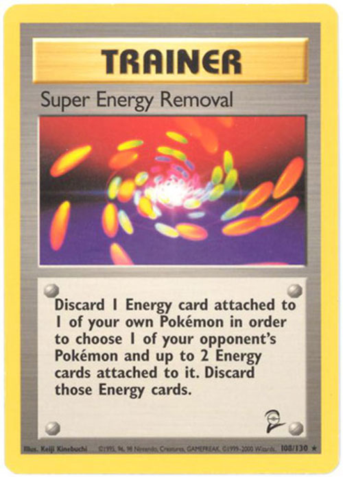 Pokemon Card - Base 2 Set 108/130 - SUPER ENERGY REMOVAL (rare)