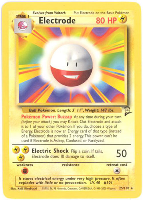 Pokemon Card - Base 2 Set 25/130 - ELECTRODE (rare)
