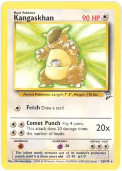 Pokemon Card - Base 2 Set 26/130 - KANGASKHAN (rare)
