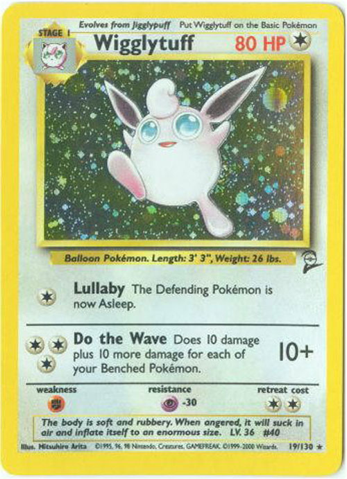 Pokemon Card - Base 2 Set 19/130 - WIGGLYTUFF (holo-foil)