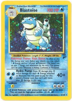 Pokemon Card - Base 2 Set 2/130 - BLASTOISE (holo-foil)