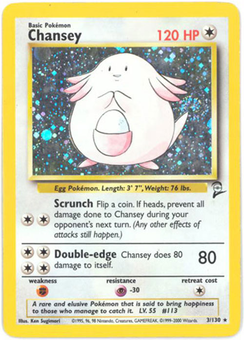 Pokemon Card - Base 2 Set 3/130 - CHANSEY (holo-foil)