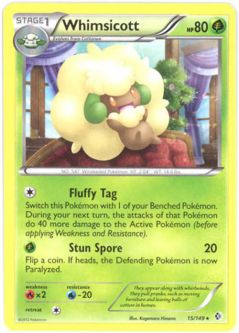 Pokemon Card - B&W: Boundaries Crossed 15/149 - WHIMSICOTT (rare)