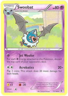 Pokemon Card - Boundaries Crossed 71/149 - SWOOBAT (rare)