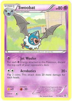 Pokemon Card - B&W: Boundaries Crossed 71/149 - SWOOBAT (rare)
