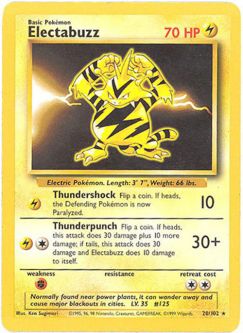 Pokemon Card - Base 20/102 - ELECTABUZZ (rare)