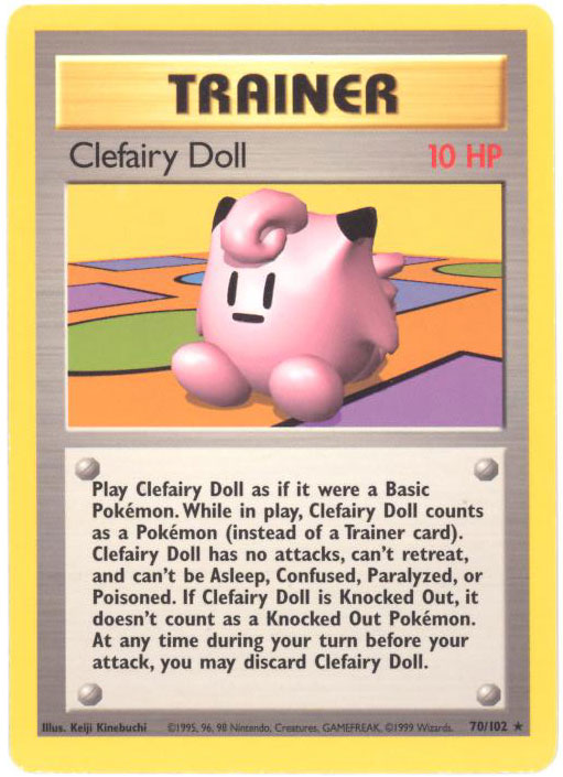 Pokemon Card - Base 70/102 - CLEFAIRY DOLL (rare) *Played*