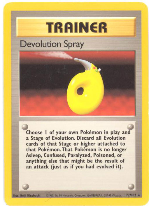 Pokemon Card - Base 72/102 - DEVOLUTION SPRAY (rare)