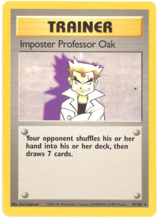 Pokemon Card - Base 73/102 - IMPOSTER PROFESSOR OAK (rare)