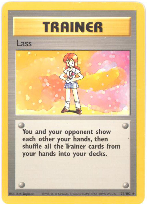 Pokemon Card - Base 75/102 - LASS (rare) *Played*