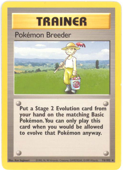 Pokemon Card - Base 76/102 - POKEMON BREEDER (rare): BBToyStore.com - Toys, Plush, Trading Cards ...