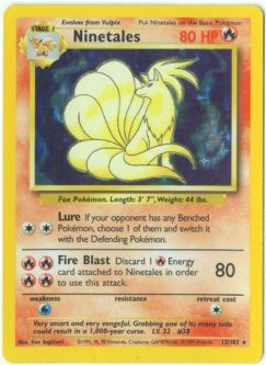 Pokemon Card - Base 12/102 - NINETALES (holo-foil)