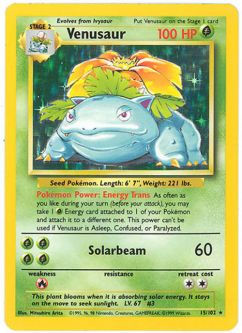 Pokemon Card - Base 15/102 - VENUSAUR (holo-foil)