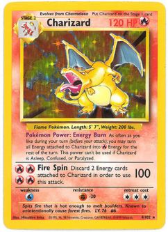 Pokemon Card - Base 4/102 - CHARIZARD (holo-foil)