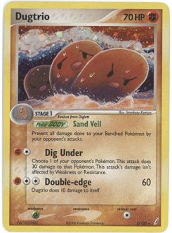 Pokemon Card - Crystal Guardians 5/100 - DUGTRIO (holo-foil)