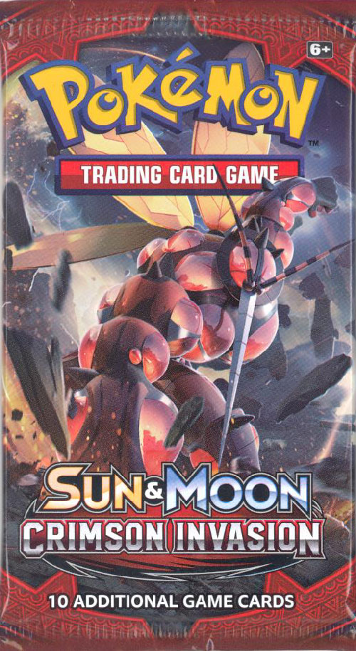 Pokemon Cards - Sun & Moon Crimson Invasion - Booster Pack (10 Cards)
