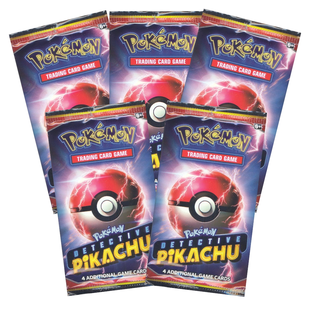 Pokemon Cards - Detective Pikachu Movie - Booster Packs (5 Pack Lot)