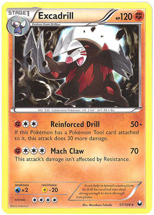 Pokemon Card - Dark Explorers 57/108 - EXCADRILL (rare