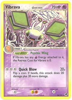 Pokemon Card - Dragon Frontiers 24/101 - VIBRAVA (rare)