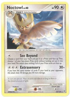 Pokemon Card - Diamond & Pearl 34/130 - NOCTOWL (rare)