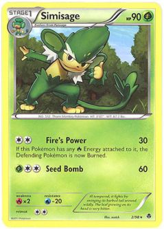 Pokemon Card - Emerging Powers 2/98 - SIMISAGE (rare)